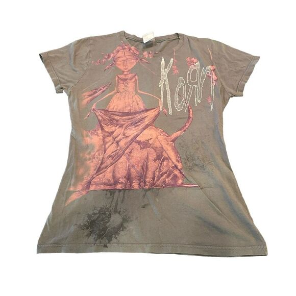 Y2K Vintage Korn T-Shirt Womens Graphic Metal Band Promo Tour Merch - Picture 2 of 4